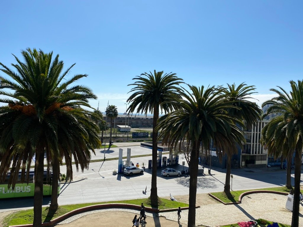 Vista hacia Muelle Barón desde el departamento en Valparaíso